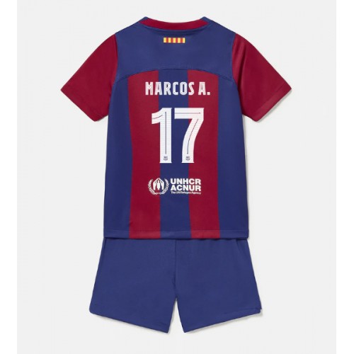 Barcelona Marcos Alonso #17 Domaci Dres za djecu 2023-24 Kratak Rukav (+ Kratke hlače)
